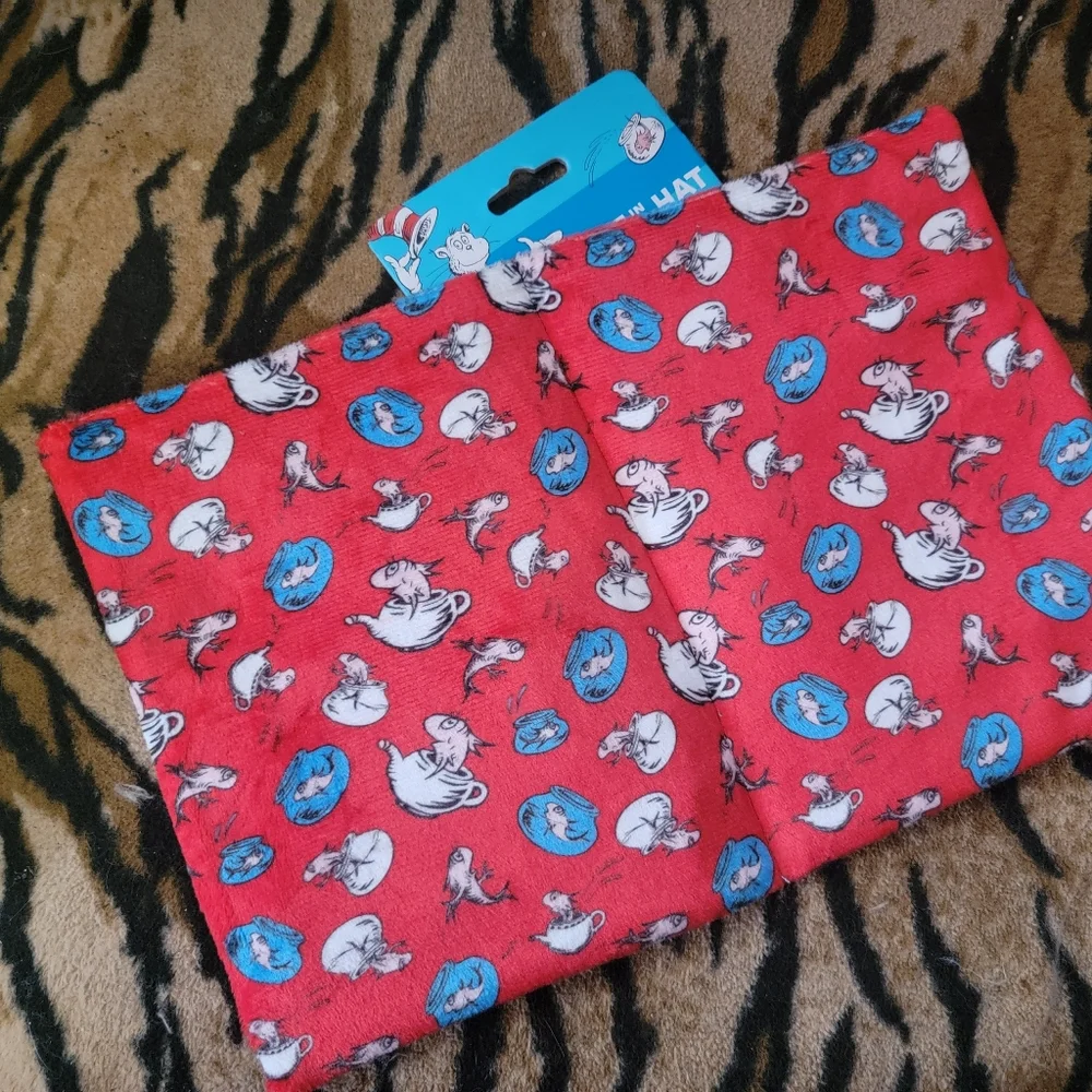 Dog Or Cat Dr. Seuss Cat in the Hat Red and Blue Crinkle Toy Blanket
